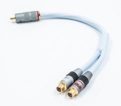 SUPRA Cabels Y-LINK 1RCA-2RCA M-F BLUE 25CM