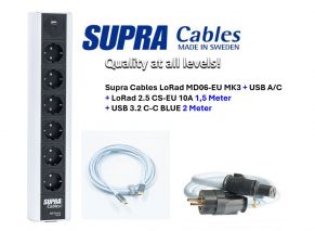 Supra Cables LoRad MD06-EU MK3 + USB A/C Setaktion